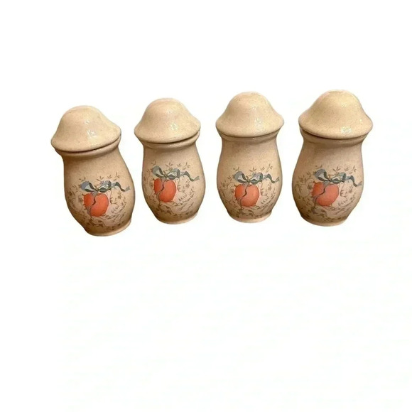 International China Marmalade Vintage Geese Fruit Ribbon Spice Jars Set of 4 - Picture 1 of 17